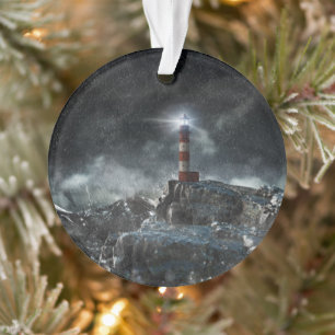 Lighthouses   Lighthouse in the Storm Ornament