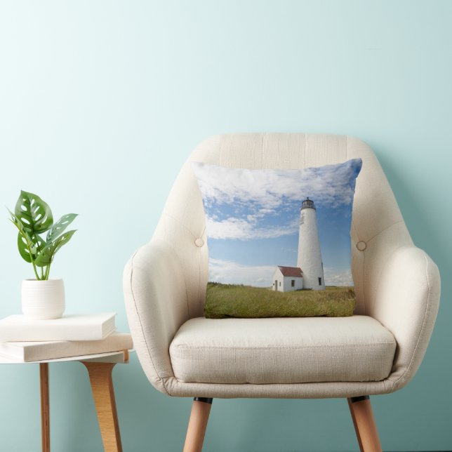 Lighthouses | Lighthouse Massachusetts Throw Pillow (Chair)