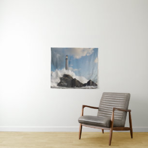 Lighthouses Lighthouse With Crashing Waves Tapestry