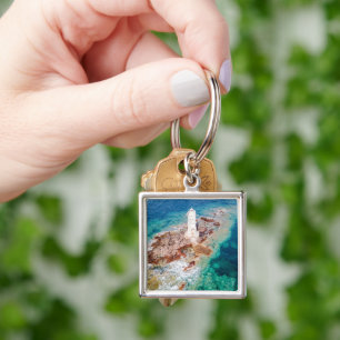 Lighthouses Mangiabarche Lighthouse Italy Keychain