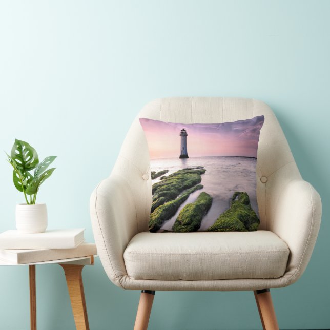 Lighthouses | New Brighton Lighthouse, UK Throw Pillow (Chair)