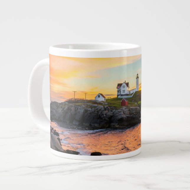 Lighthouses | Nubble Lighthouse Maine Large Coffee Mug (Front Left)