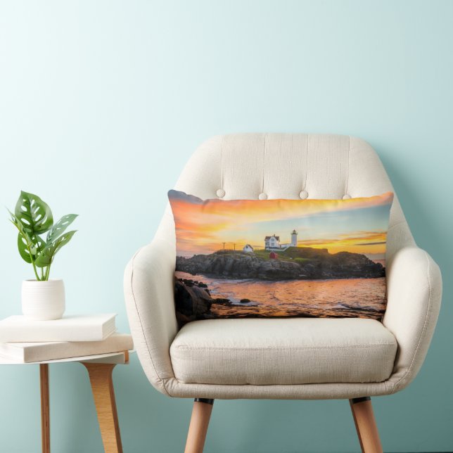 Lighthouses | Nubble Lighthouse Maine Lumbar Pillow (Chair)