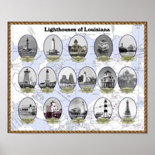 Lighthouses of Louisiana Poster