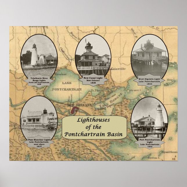 Lighthouses of the Pontchartrain Basin Poster (Front)