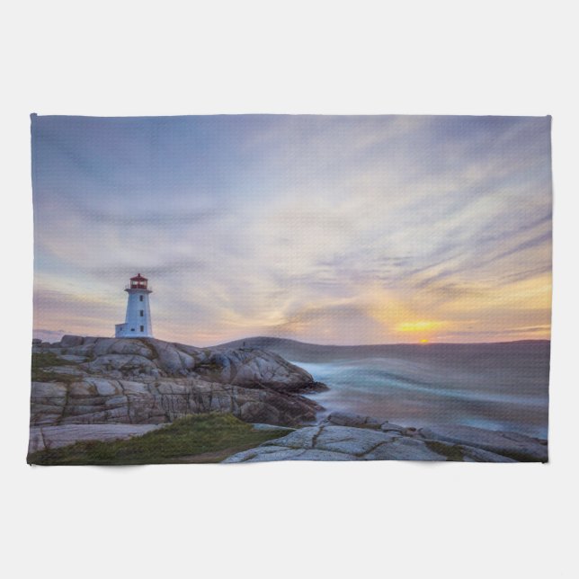 Lighthouses | Peggy's Cove Lighthouse Nova Scotia Kitchen Towel (Horizontal)