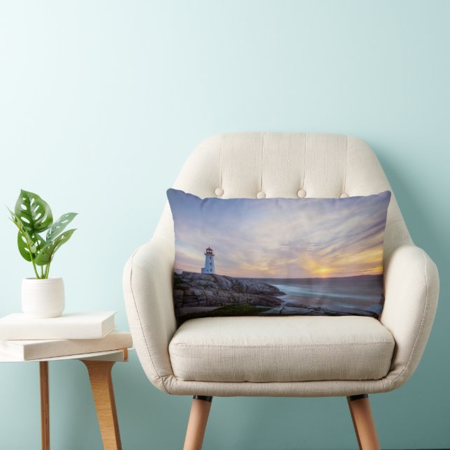 Lighthouses | Peggy's Cove Lighthouse Nova Scotia Lumbar Pillow (Chair)