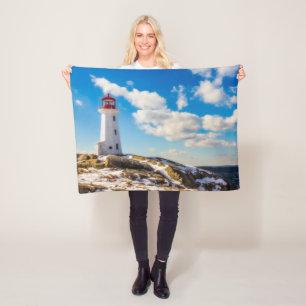 Lighthouses Peggy's Cove Nova Scotia Fleece Blanket