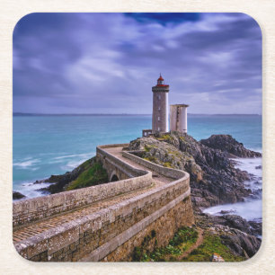 Lighthouses Petit Minou Lighthouse France Square Paper Coaster