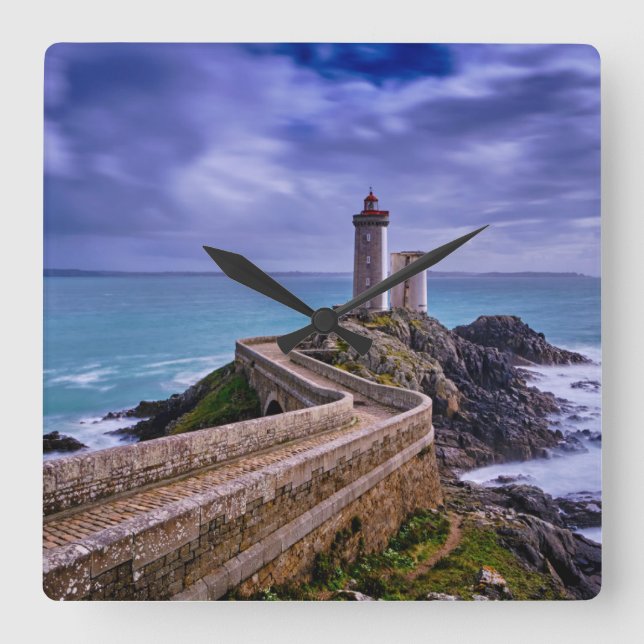 Lighthouses | Petit Minou Lighthouse France Square Wall Clock (Front)