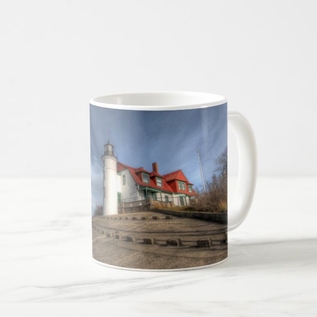 Lighthouses | Point Betsie Lake Michigan Coffee Mug (Front Right)