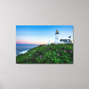 Lighthouses   Point Lighthouse Bristol  Maine Canvas Print