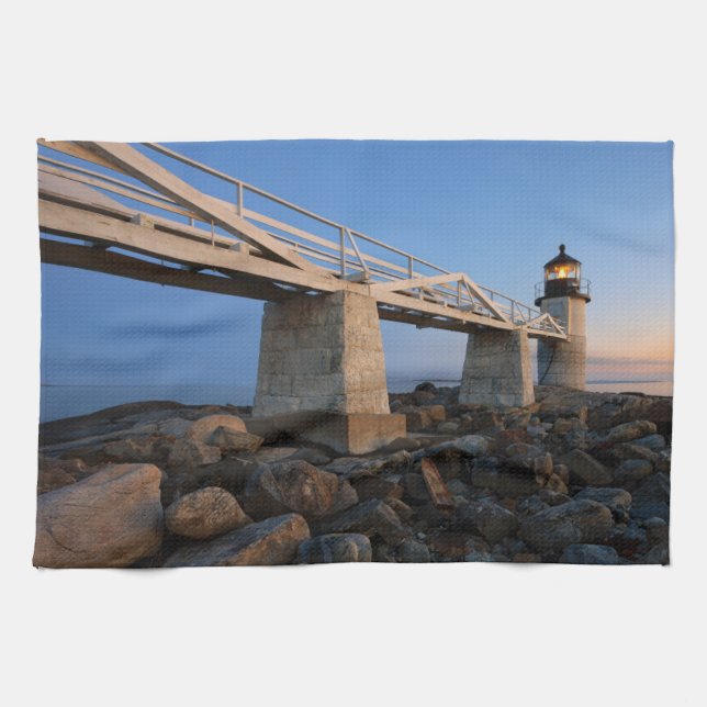 Lighthouses | Port Clyde Maine Lighthouse Kitchen Towel (Horizontal)