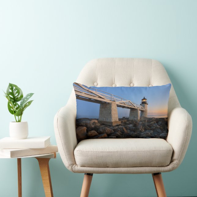 Lighthouses | Port Clyde Maine Lighthouse Lumbar Pillow (Chair)