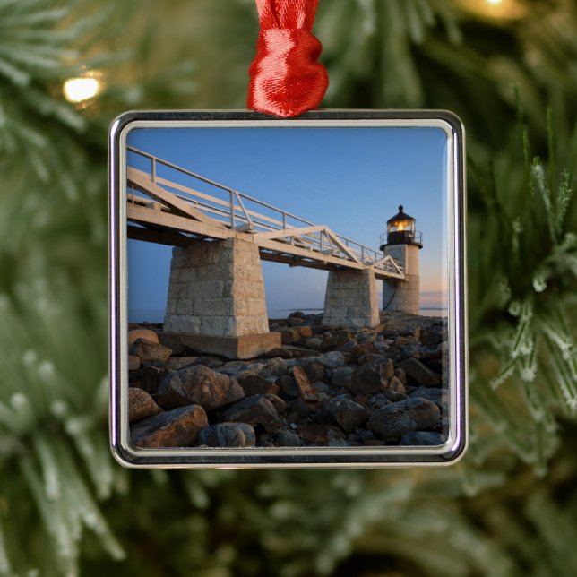 Lighthouses | Port Clyde Maine Lighthouse Metal Ornament (Tree)