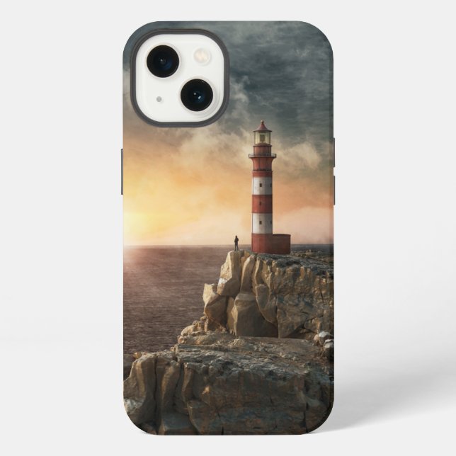 Lighthouses | Red & White Lighthouse iPhone Case (Back)