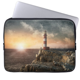 Lighthouses   Red & White Lighthouse Laptop Sleeve