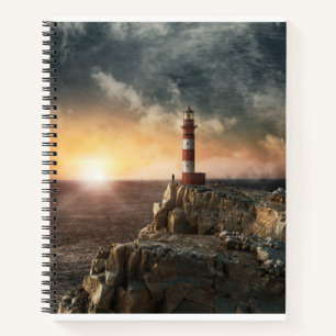 Lighthouses Red & White Lighthouse Notebook