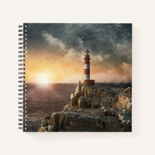 Lighthouses Red & White Lighthouse Notebook