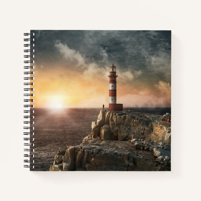 Lighthouses | Red & White Lighthouse Notebook (Front)
