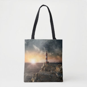 Lighthouses Red & White Lighthouse Tote Bag