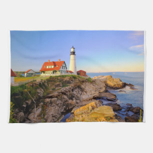 Lighthouses Rockport Lighthouse Maine Kitchen Towel