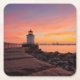 Lighthouses   South Portland, Maine Square Paper Coaster