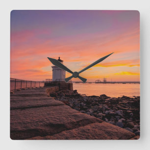 Lighthouses   South Portland, Maine Square Wall Clock