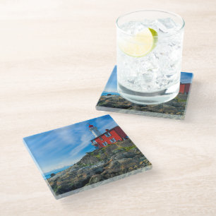 Lighthouses Victoria Harbour Vancouver Island Glass Coaster