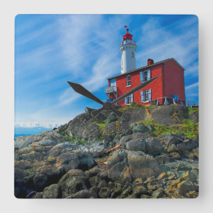 Lighthouses   Victoria Harbour Vancouver Island Square Wall Clock