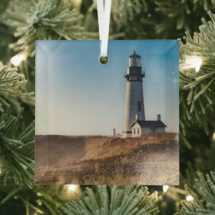 Lighthouses Yaquina Head Lighthouse Oregon Glass Ornament