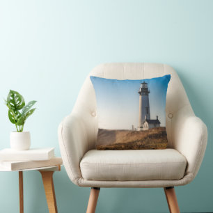 Lighthouses Yaquina Head Lighthouse Oregon Throw Pillow