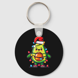 Lighting Avocado Ugly Christmas Sweater Guacamole Keychain