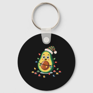 Lighting Avocado Ugly Christmas Sweater Guacamole Keychain