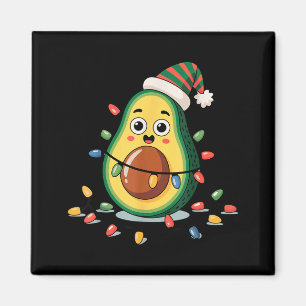 Lighting Avocado Ugly Christmas Sweater Guacamole  Magnet
