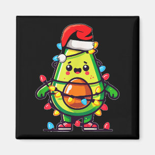 Lighting Avocado Ugly Christmas Sweater Guacamole  Magnet