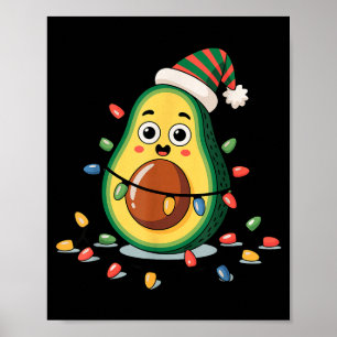Lighting Avocado Ugly Christmas Sweater Guacamole Poster
