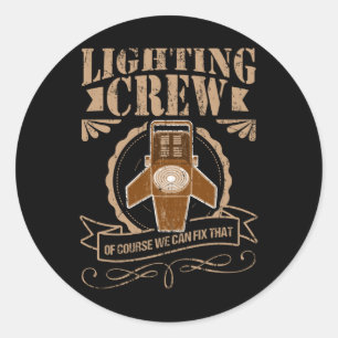 LIGHTING CREW VINTAGE Theatre Lighting Technician Classic Round Sticker