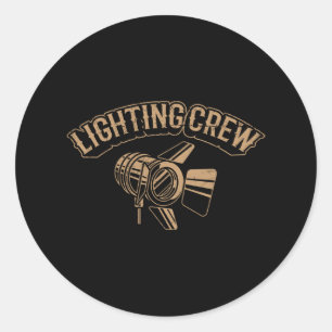 LIGHTING CREW VINTAGE Theatre Lighting Technician Classic Round Sticker