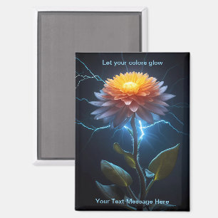 Lighting Radiant Neon Glow Flower Art Magnet