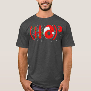 Lighting Santa HO HO3 Cubed Math Teacher Christmas T-Shirt