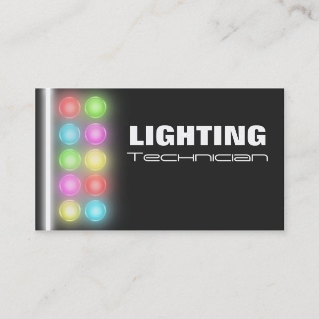 Lighting Technician Business Cards (Front)