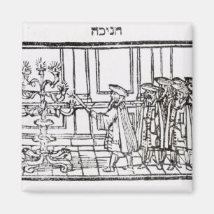 Lighting the Menorah Magnet