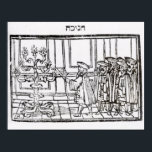 Lighting the Menorah Poster<br><div class="desc">Jewish School's Lighting the Menorah (woodcut) located at a Private Collection.</div>