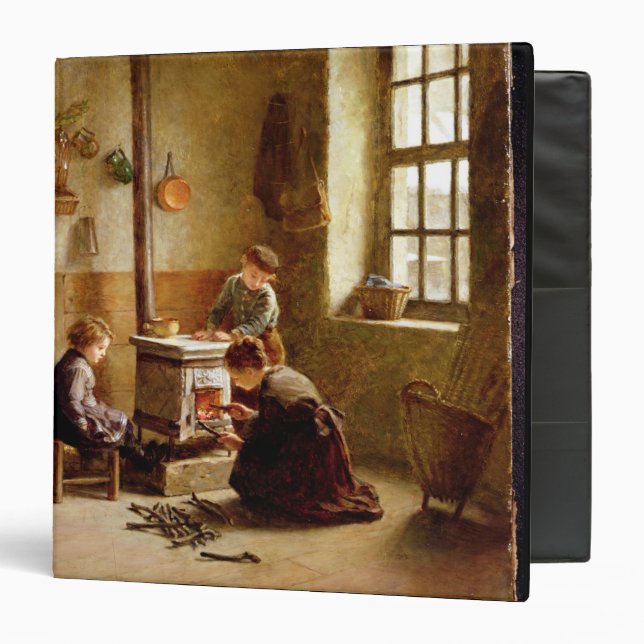 Lighting the Stove, 1886 (oil on panel) Binder (Front/Inside)