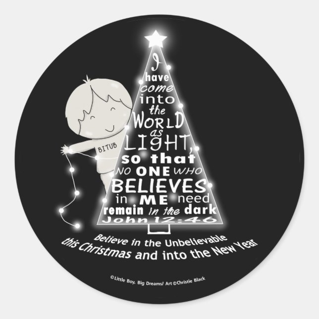 Lighting the Tree Classic Round Sticker (Front)
