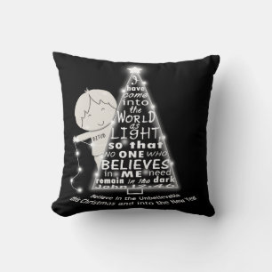 Lighting the Tree Throw Pillow