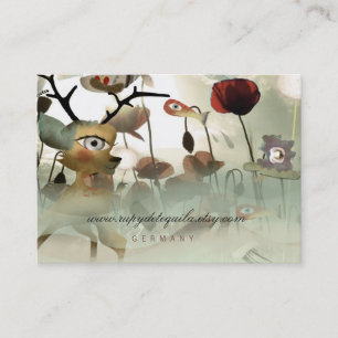 Lighting Transparency Deer Poppies Field Business Card