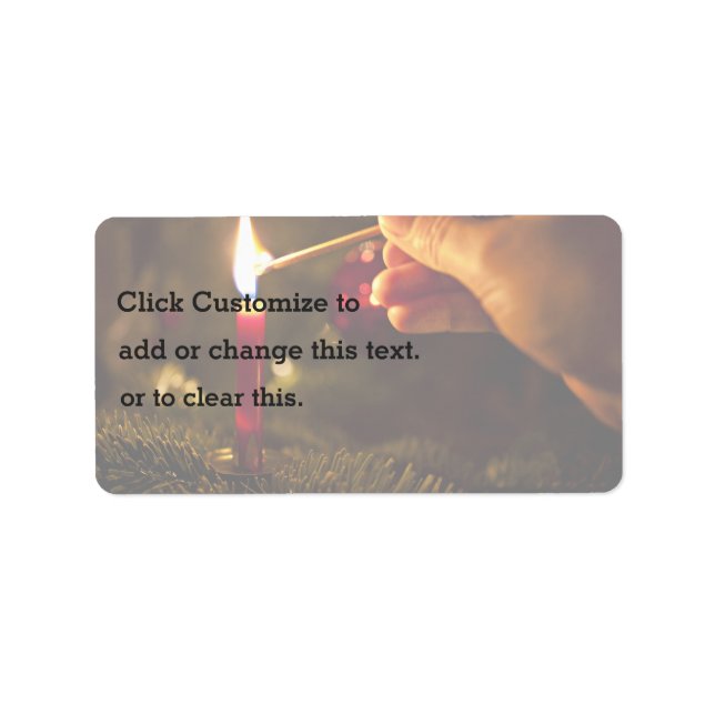 Lighting up candle label (Front)