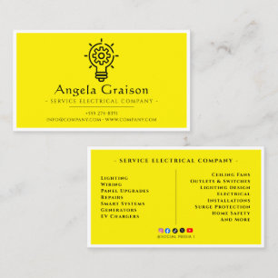 Lighting, Wiring, Professional Electrician Business Card